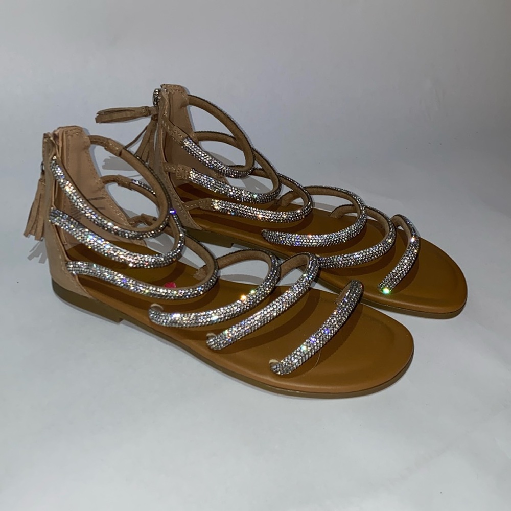NEW Steve Madden rhinestone gladiator-style sandals, size 3 youth